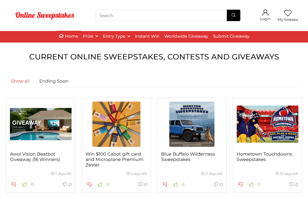 Online Sweepstakes