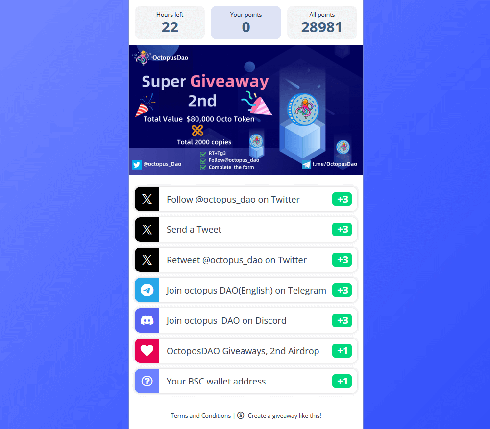 Socialman Airdrop Giveaway Octopus DAO