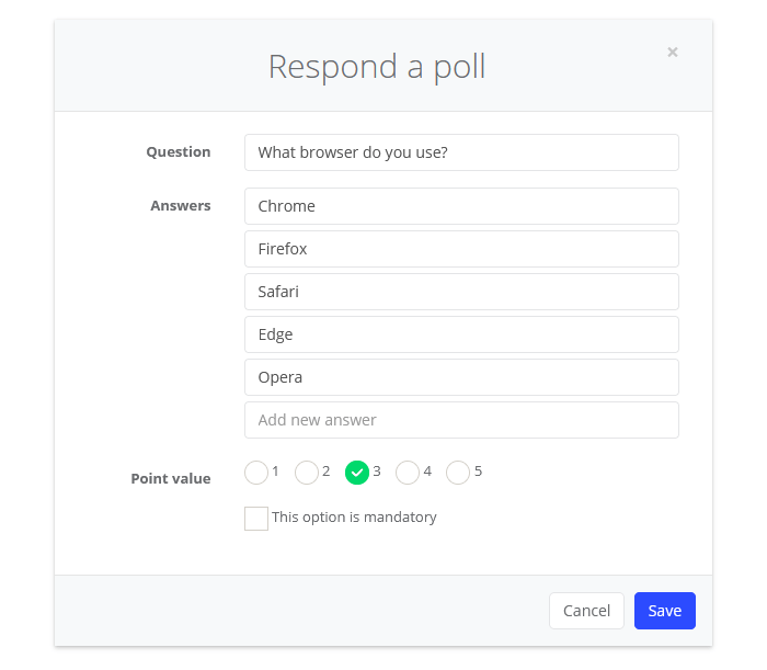 Respond a poll
